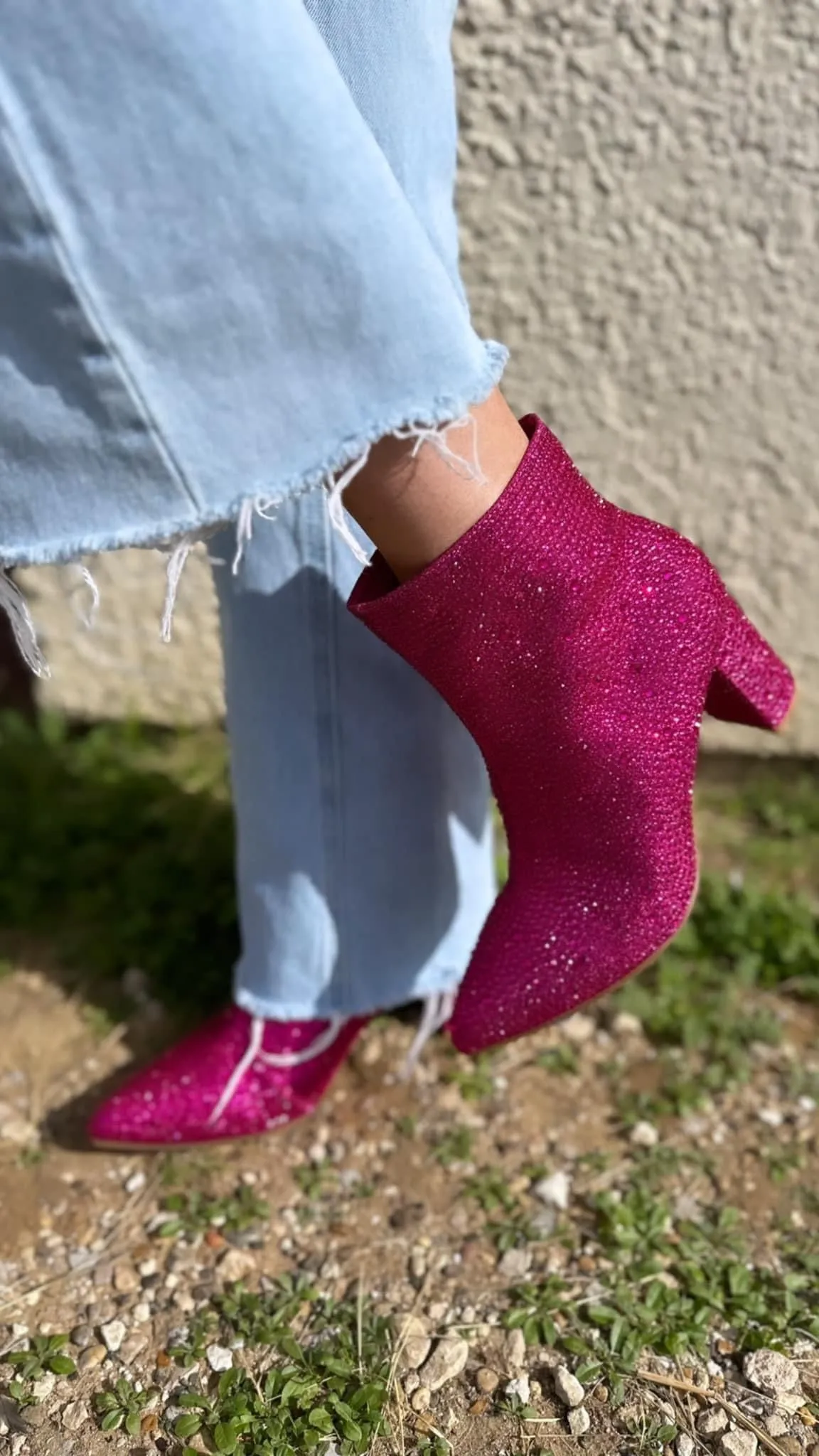 Iceberg Fuchsia Rhinestone Booties